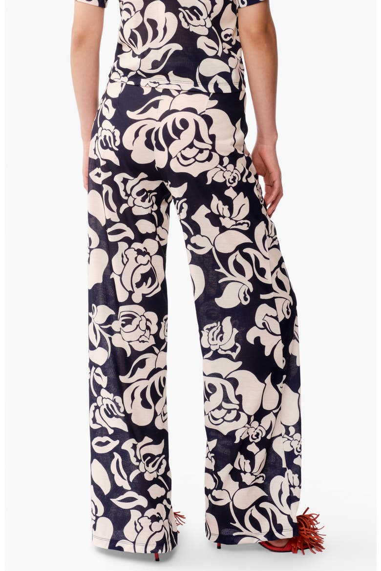 Sur High Waist Wide Leg Cotton Pants, Alternate, color, Flora Navy Print