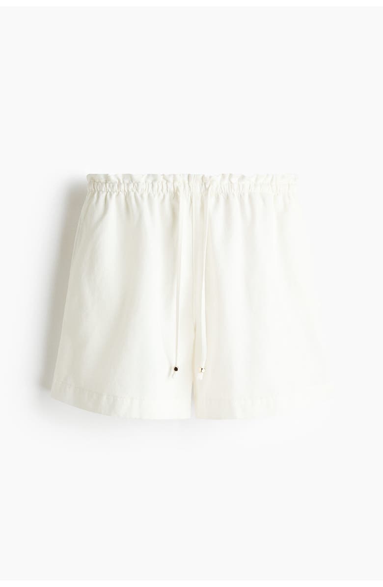 H&M Denim Drawstring Shorts, Main, color, White