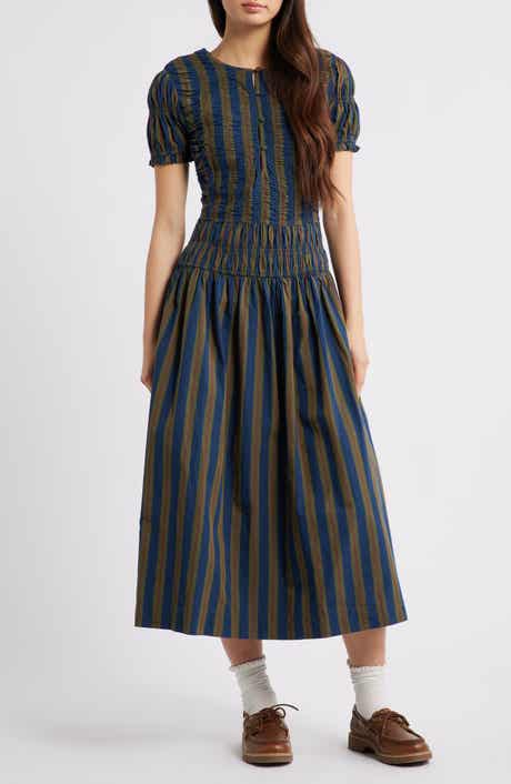 Damson Madder Sienna Stripe Organic Cotton Dress