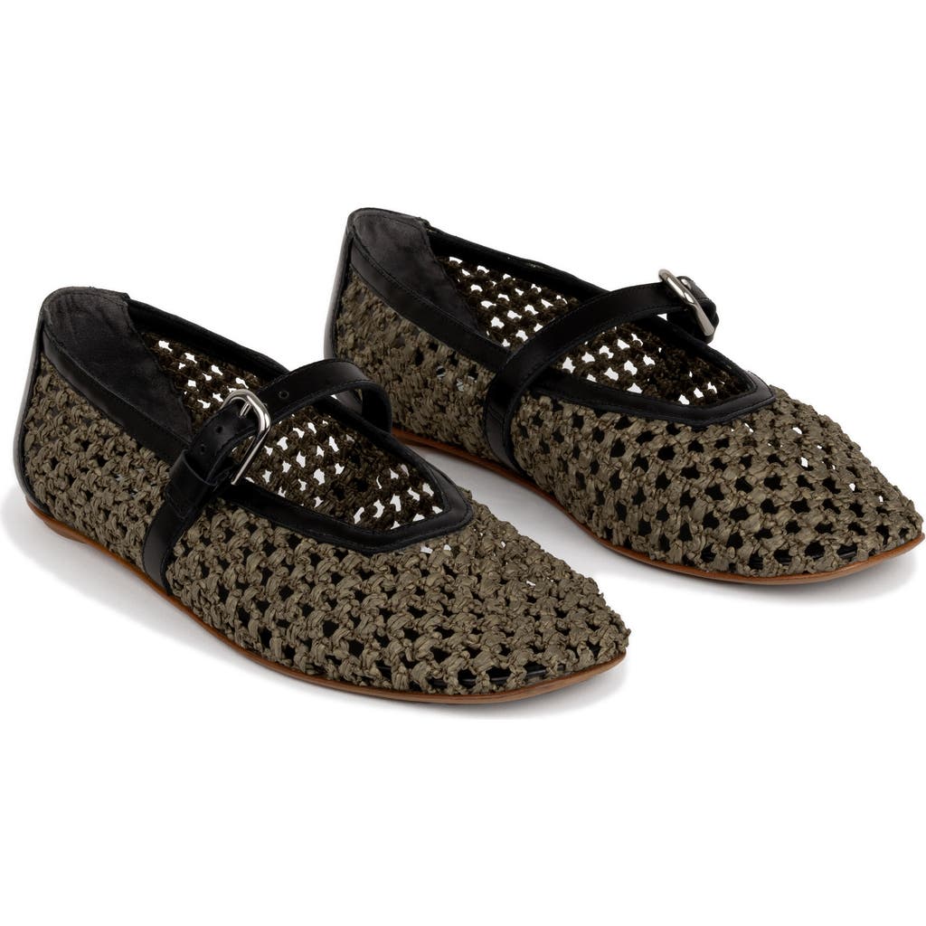 Labucq Lido Laser-cut Mary Jane Flat In Green