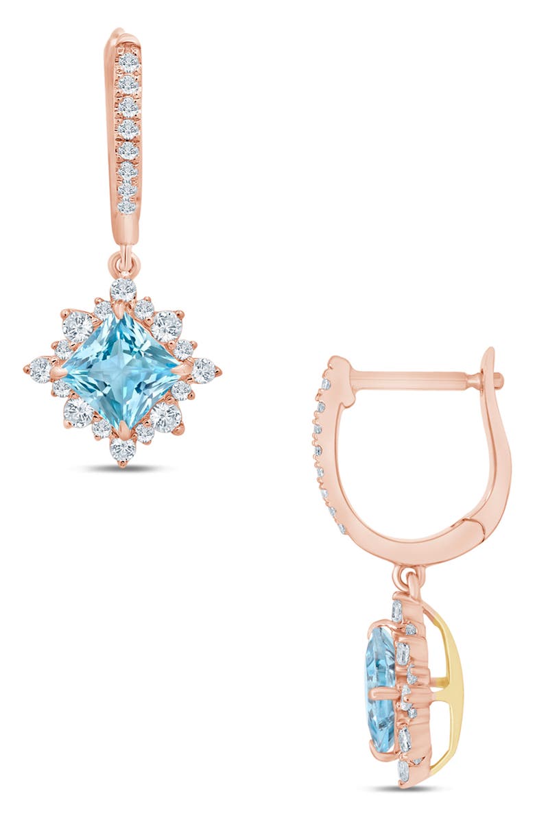 Truly Zac Posen Princess Aquamarine & Diamond Dangle Earrings - 0.5ct., Main, color,