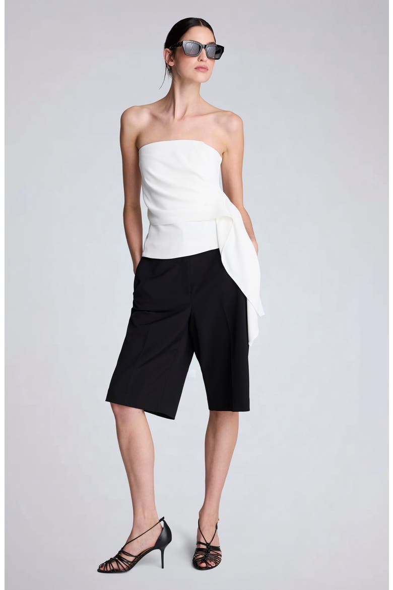 Pleated Strapless Top, Alternate, color, OYSTER