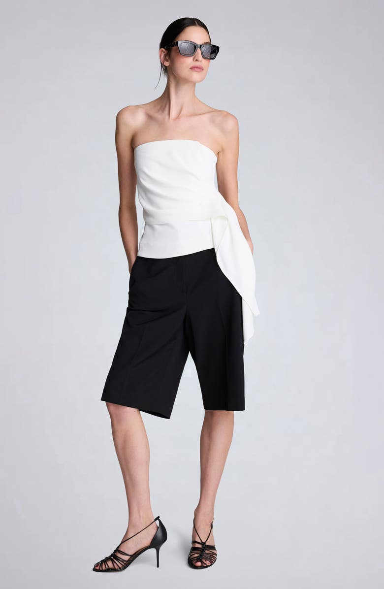 Kenneth Cole Pleated Strapless Top, Alternate, color, Oyster