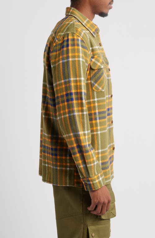 Billionaire Boys Club Desert Plaid Flannel Button-up Overshirt In Capulet Olive