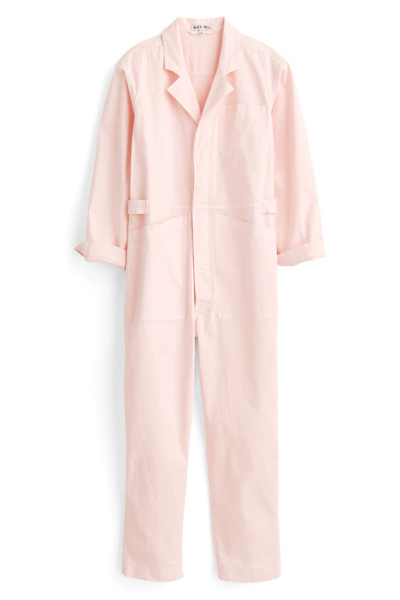 Stretch Cotton Jumpsuit, Alternate, color, SEA SHELL PINK