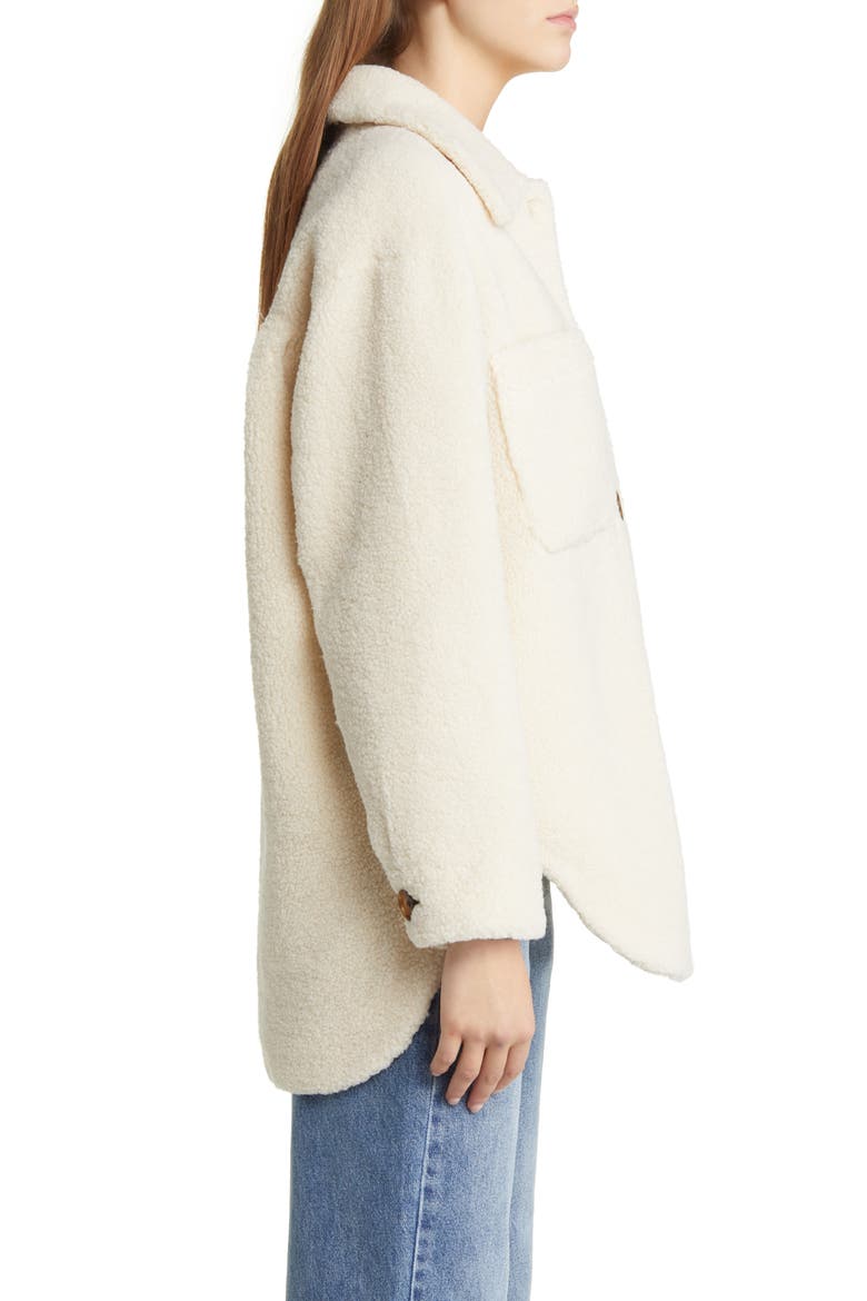 Connie Faux Shearling Shirt Jacket, Alternate, color, IVORY TEDDY