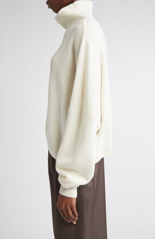 Loulou De Saison Luke Stand Collar Wool & Cashmere Sweater In White