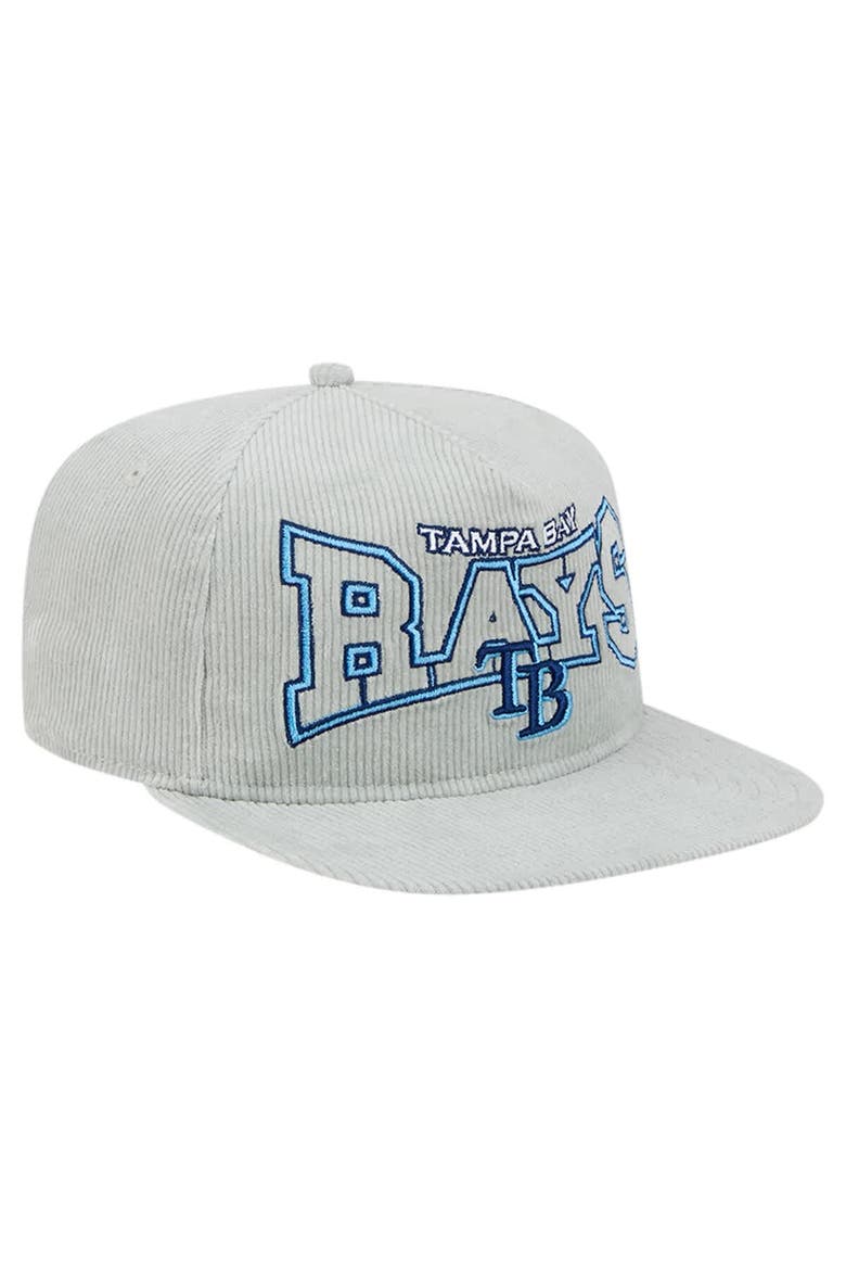 Men's New Era Gray Tampa Bay Rays Corduroy Golfer Snapback Hat, Alternate, color, Gray