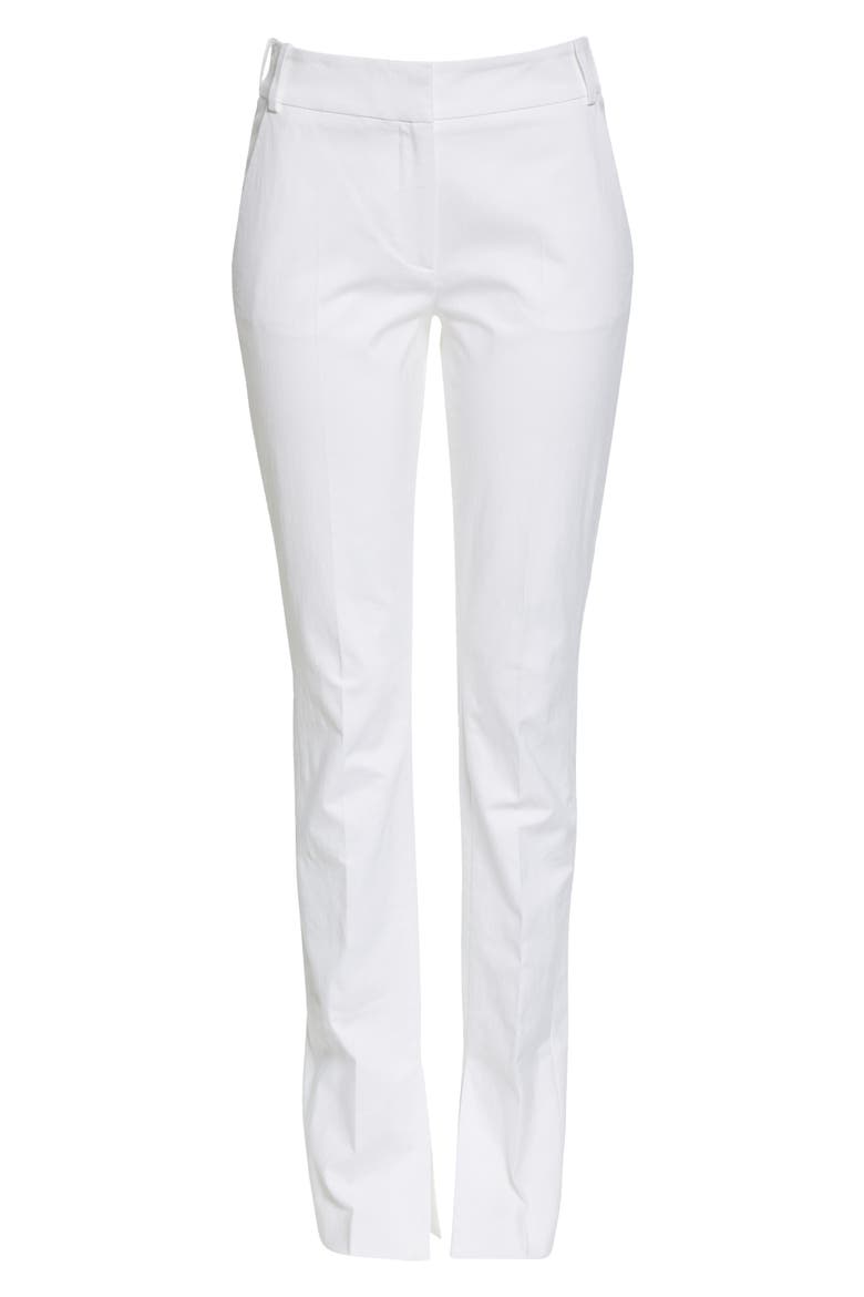 Slit Hem Slim Cotton Blend Pants, Alternate, color, SUITING WHITE