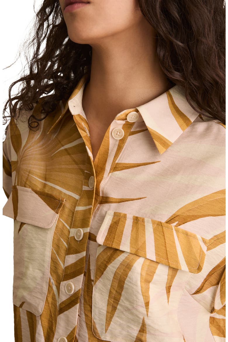 Hanna Frond Print Camp Shirt, Alternate, color, NEUTRAL