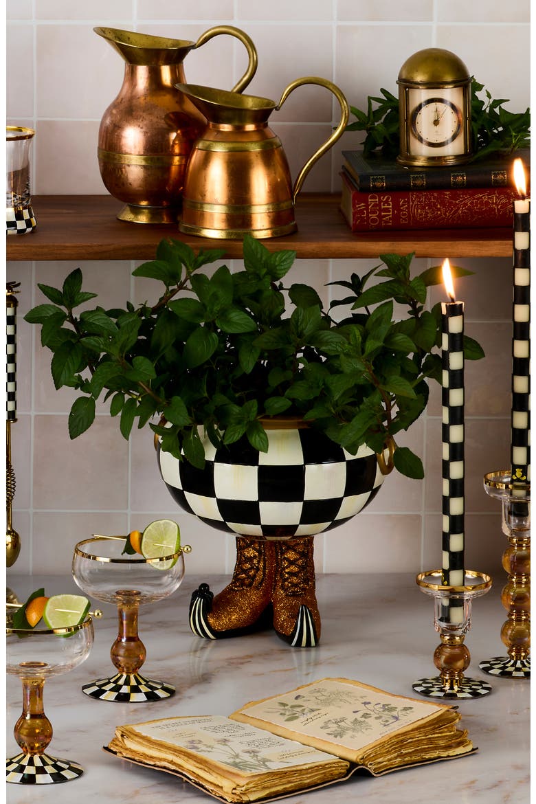 Courtly Check Cauldron, Alternate, color, BLACK