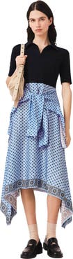 maje Layered-effect scarf skirt dress