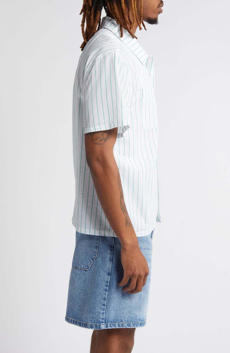 Elwood Pinstripe Short Sleeve Button-Up Work Shirt, Alternate, color,