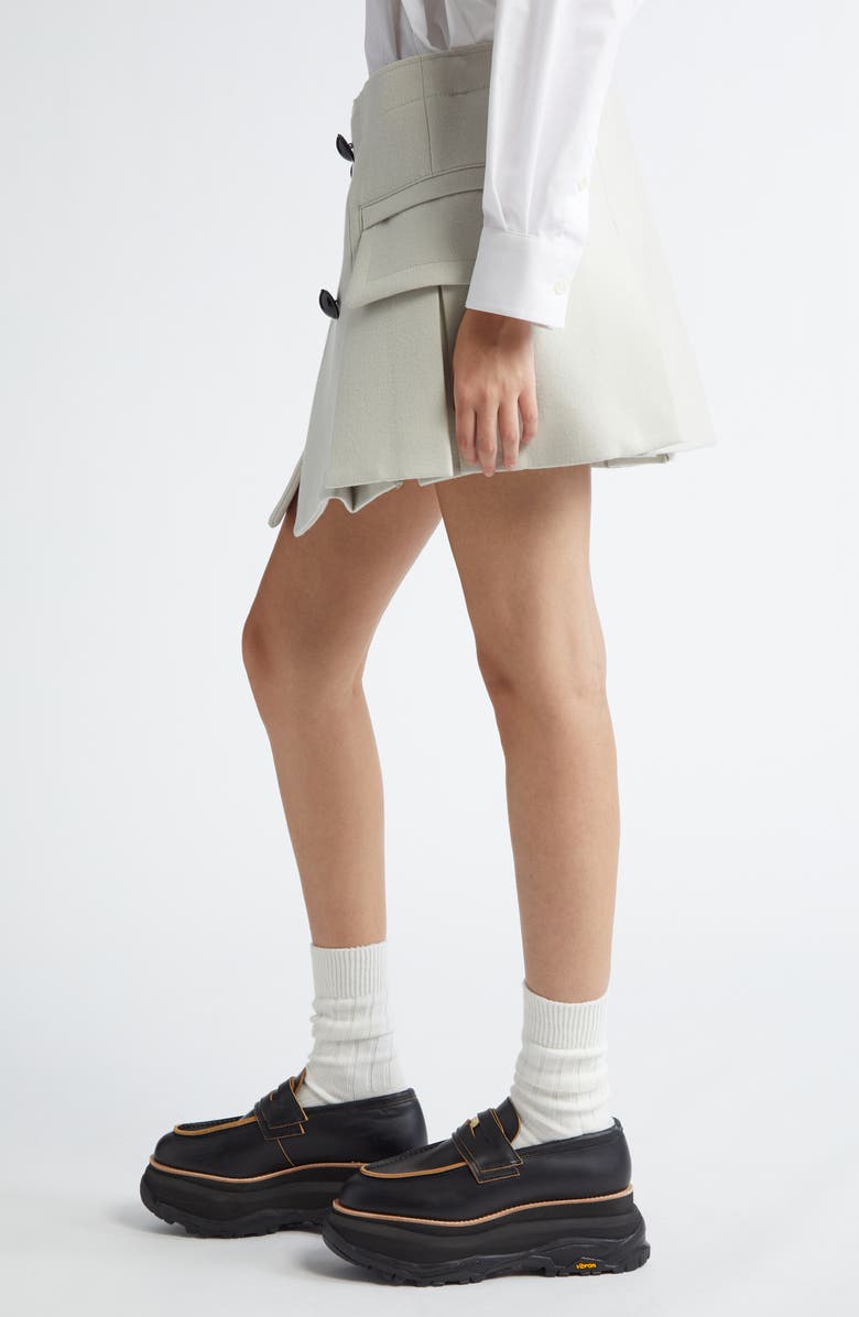 Sacai Melton Wool Shorts, Alternate, color,