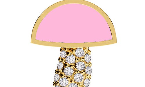 Gabi Rielle Mushroom Cubic Zirconia Pavè Pendant Necklace In Gold/pink