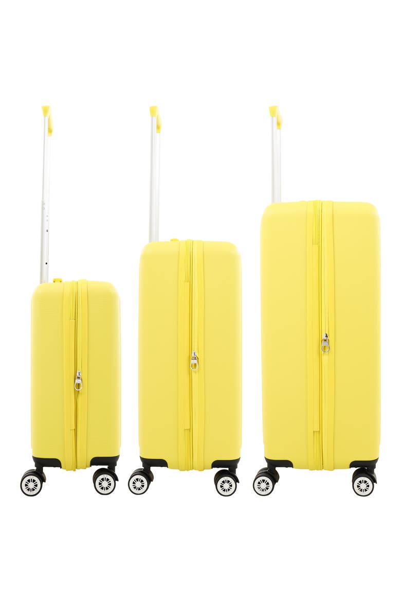 3-Piece Hardside Luggage Set with 3D Pineapple 30", 26" & 21.5" Spinner Suitcases, Alternate, color, LEMON