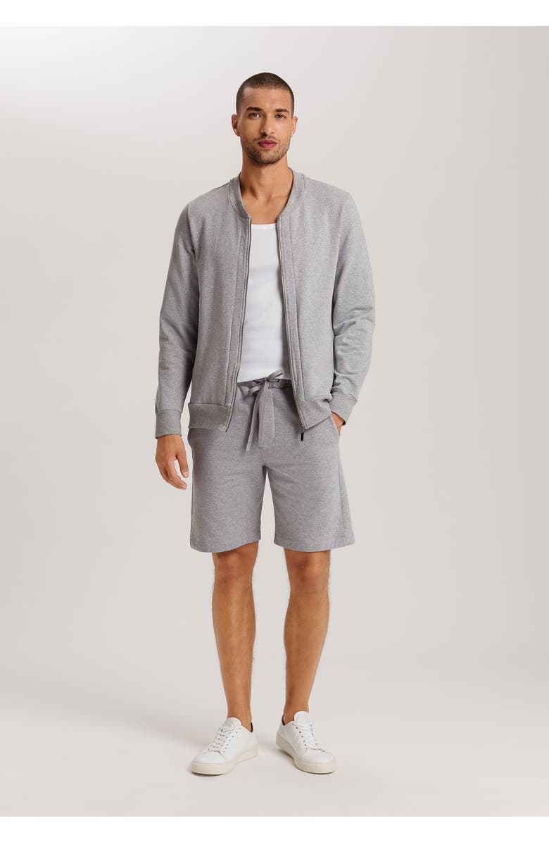 Hanro Natural Living Organic Cotton Drawstring Shorts, Alternate, color, Grey Melange