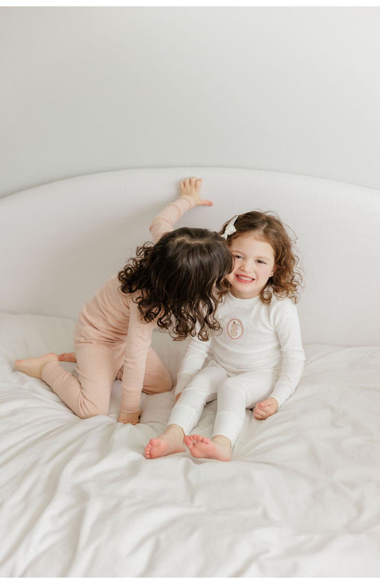 Ely's & Co. Speckled Bunny Collection - Pajamas, Alternate, color, Ivory/Pink