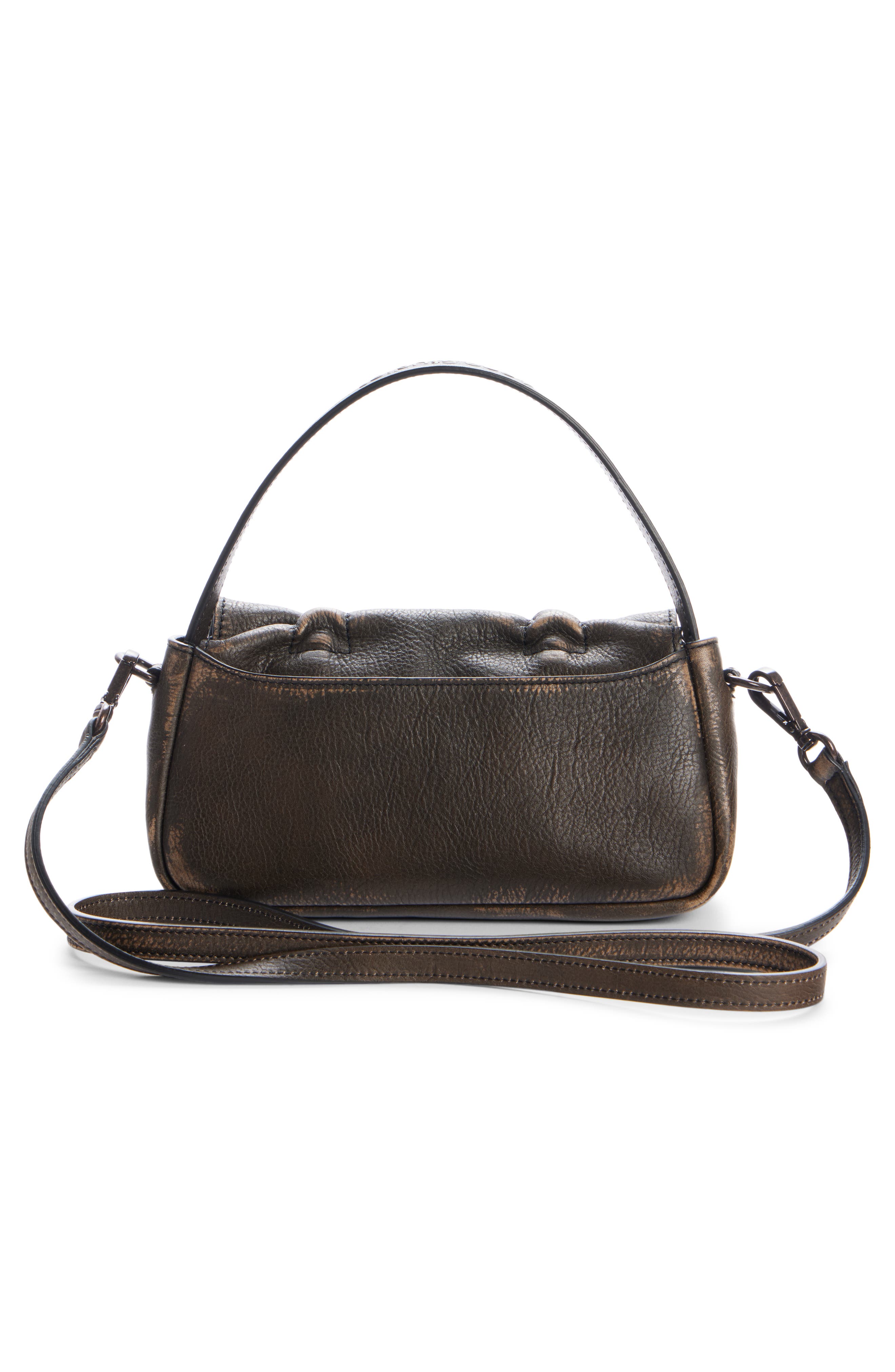 Acne Studios Micro Multipocket Leather Crossbody Bag, Alternate, color, Dark Brown/ Beige