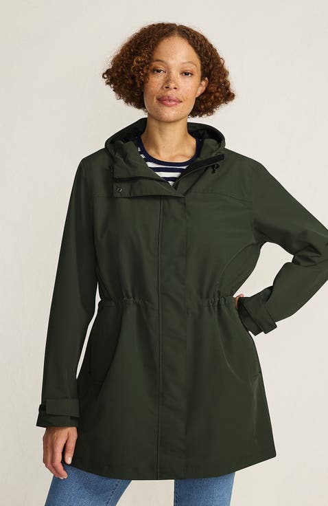 Plus Size Squall Hooded Waterproof Print Raincoat