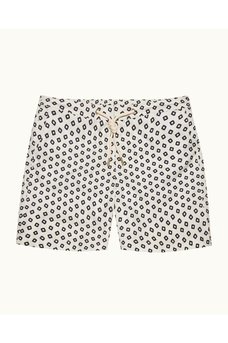 Bulldog Drawcord Mid Length Swim Shorts, Main, color, LATTE/NIGHT IRIS