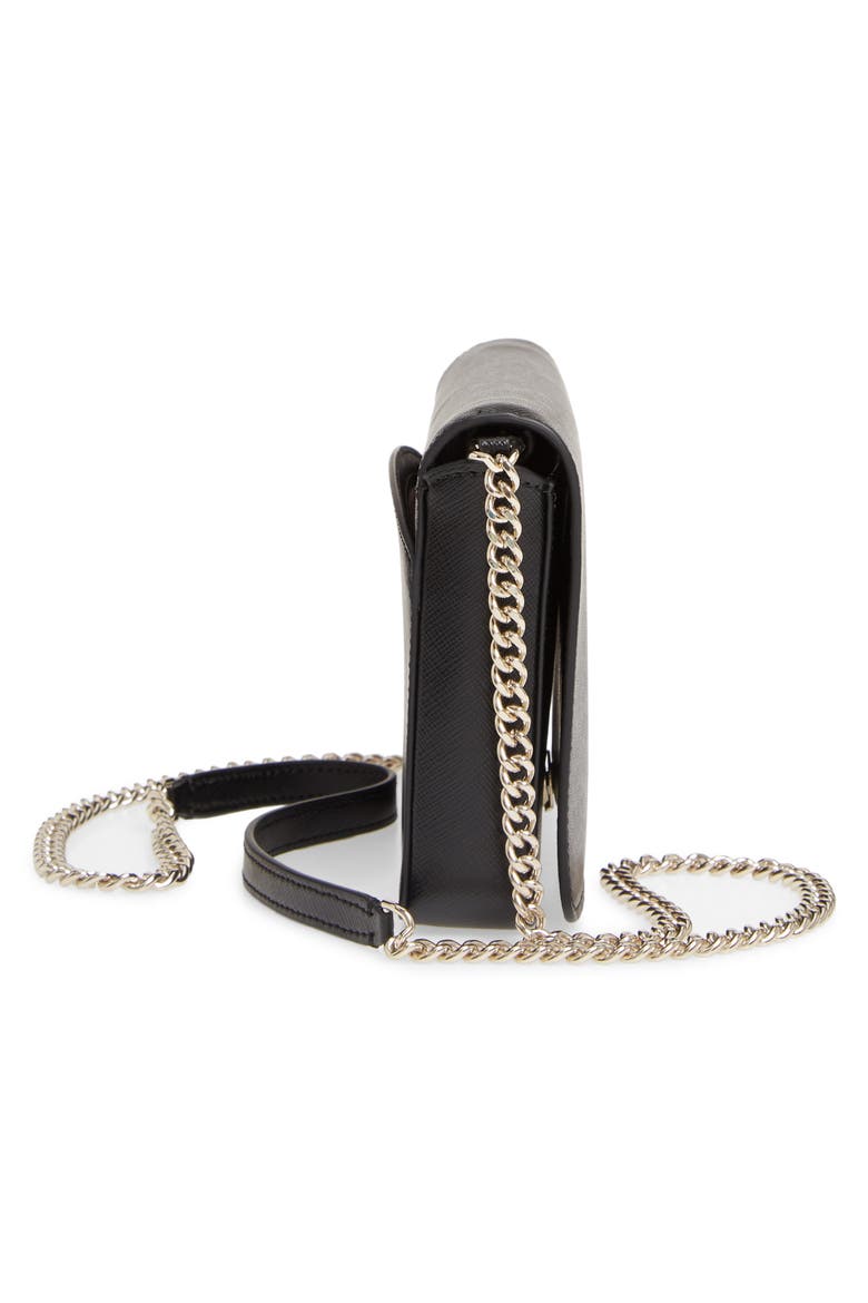 spencer leather wallet on a chain, Alternate, color, BLACK