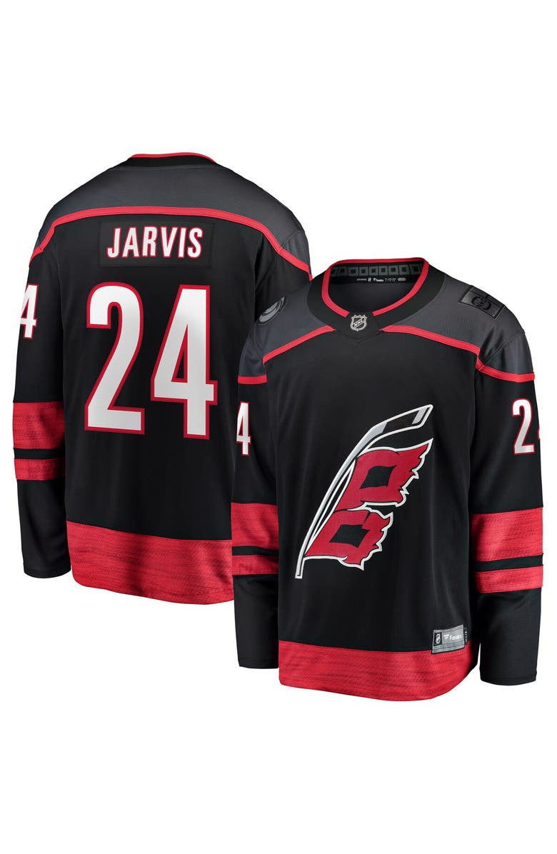 FANATICS Men's Fanatics Seth Jarvis Black Carolina Hurricanes Home Breakaway Jersey, Alternate, color, 