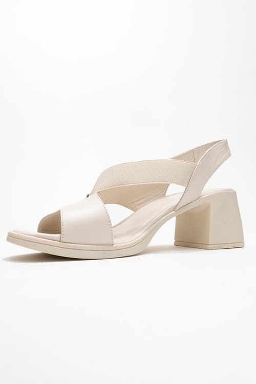 Forever & Always Shoes Crina Elasticated Leather Chunky Heel Sandal In Brown