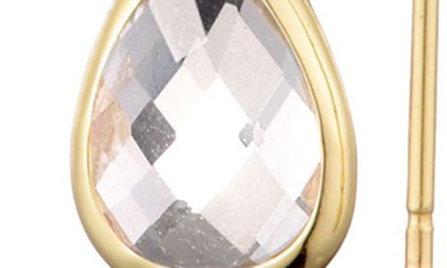 Adornia Crystal Teardrop Threader Earrings In Gold