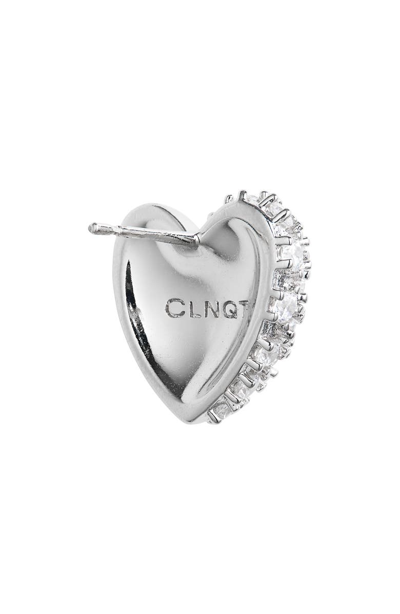 Justine Clenquet Siam Crystal Heart Earrings, Alternate, color, Palladium