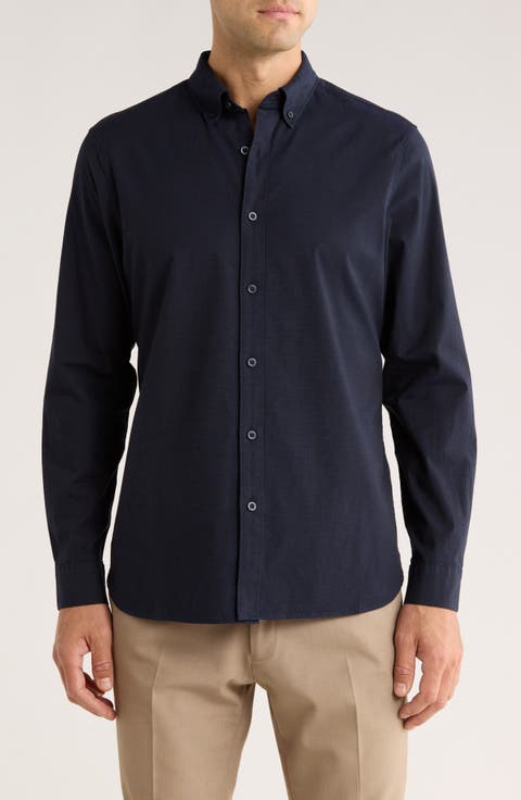 Stretch Cotton Button-Down Oxford Shirt