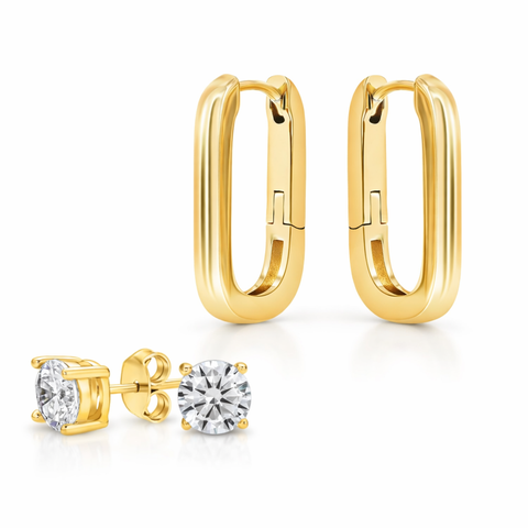 Hoop And Studs Earrings Set