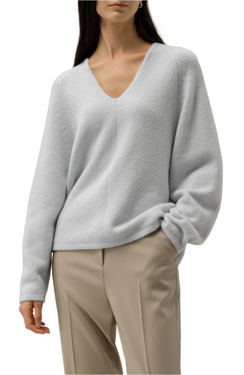 Lilysilk Bouclé Knit Silk-cashmere Sweater, Main, color, Ice