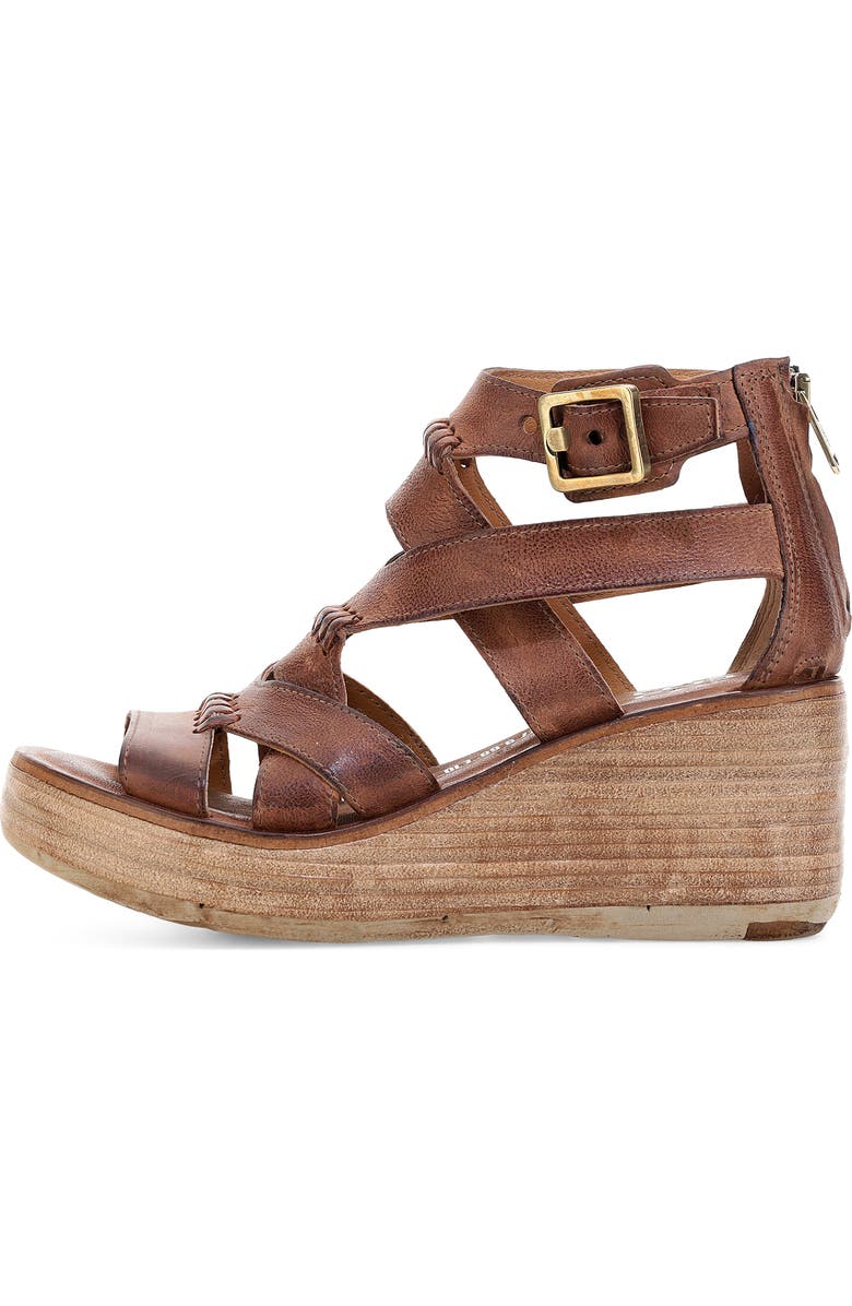 A.S.98 Norman Platform Wedge Sandal, Alternate, color, Whiskey