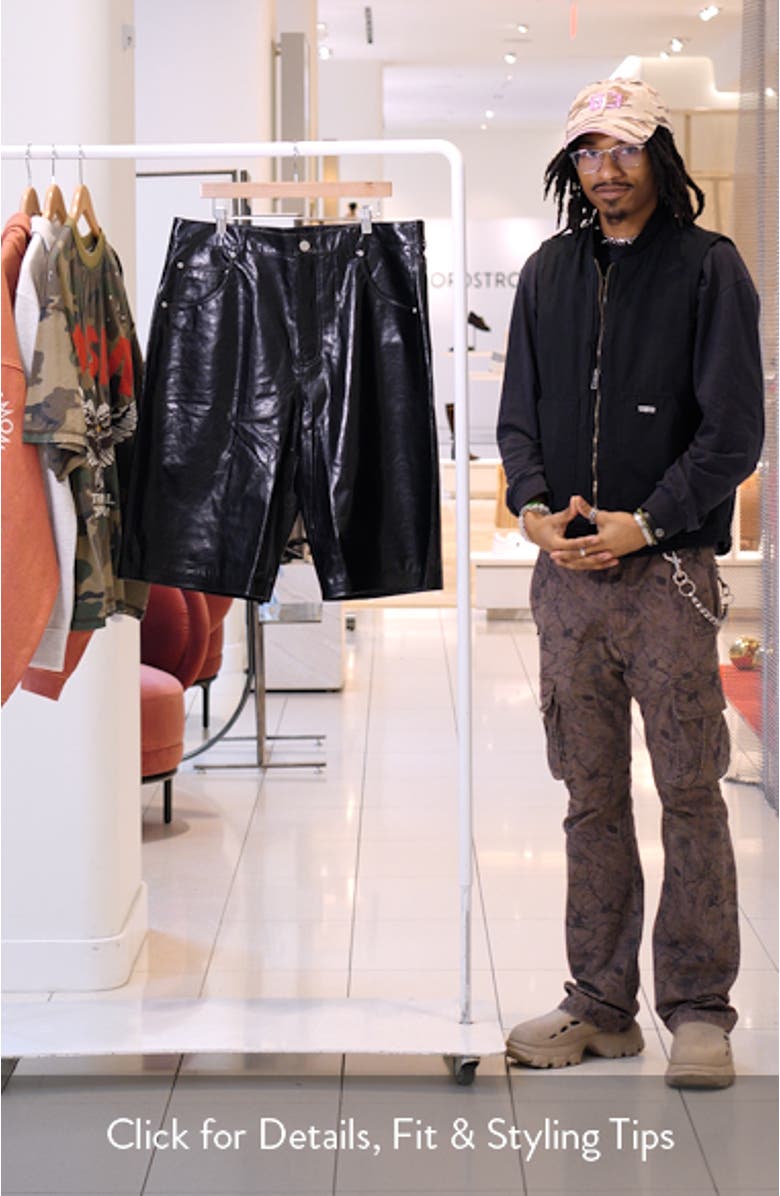 Relaxed Sheepskin Leather Track Shorts, sales video thumbnail