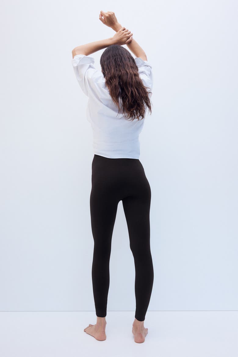 Mama Seamless Ribbed Leggings, Alternate, color, Dark brown