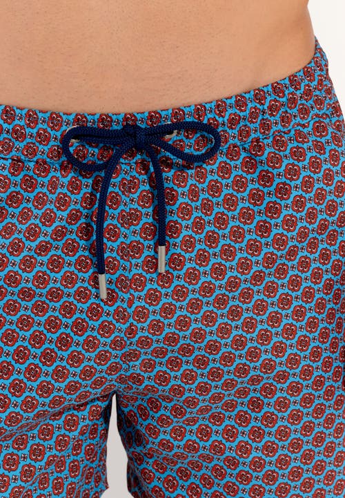 Hom Anglet Beach Boxer In Turquoise Print