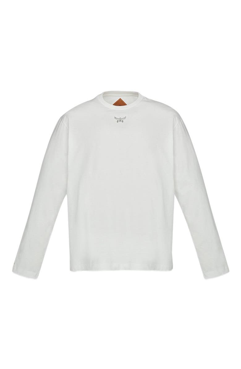 MCM Essential Laurel Logo Shirt in Organic Cotton, Alternate, color, White