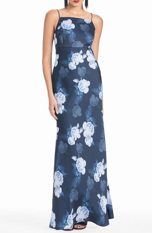 Sachin & Babi Shyla Floral Print Gown in Midnight Glacial Rose 