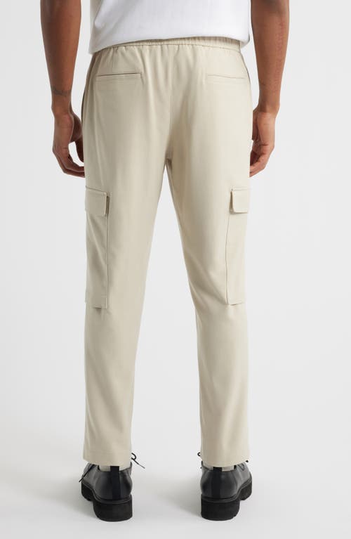 Open Edit Elastic Waist Straight Leg Cargo Pants In Beige Birch
