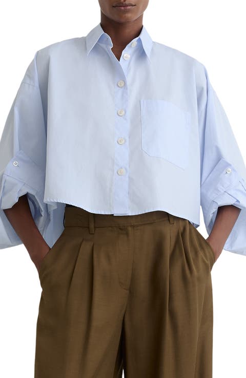 Solenge Boxy Cotton Button-Up Shirt