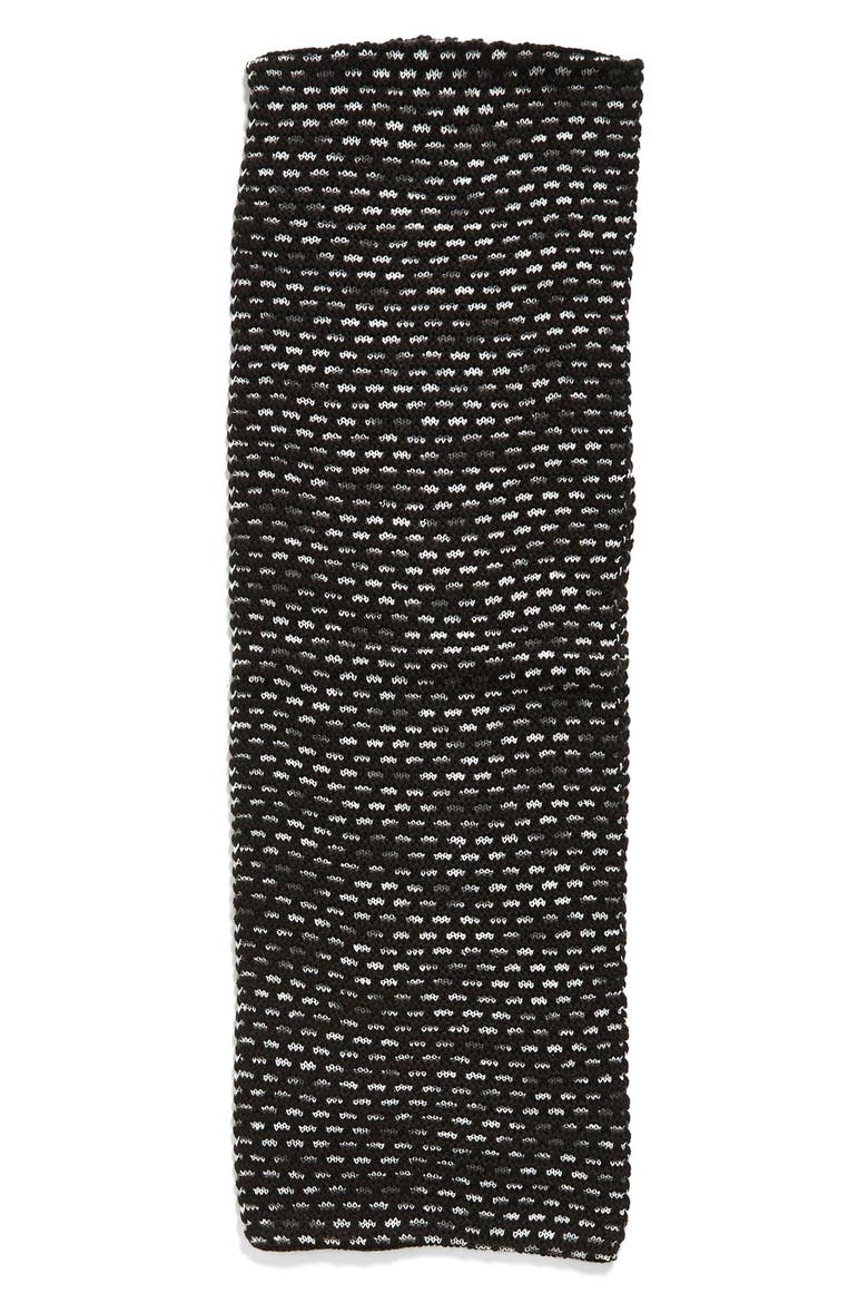 Honeycomb Knit Infinity Scarf, Alternate, color, BLACK