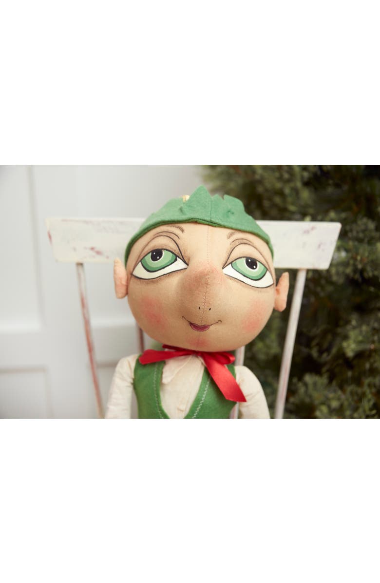 Gallerie II Bartholomew Elf Joe Spencer Gathered Traditions Christmas Art Doll Figure, Alternate, color, Green