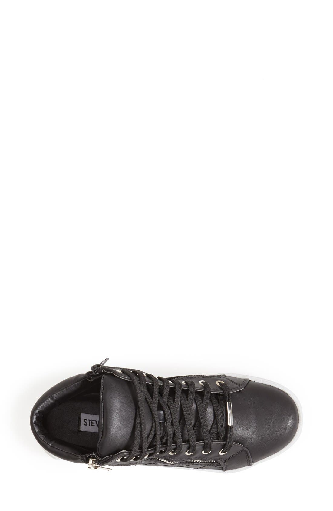 'Decaf' Quilted High Top Sneaker, Alternate, color, BLACK