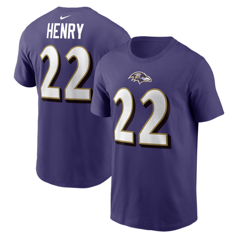 Men's Nike Derrick Henry Purple Baltimore Ravens Player Name & Number T-Shirt