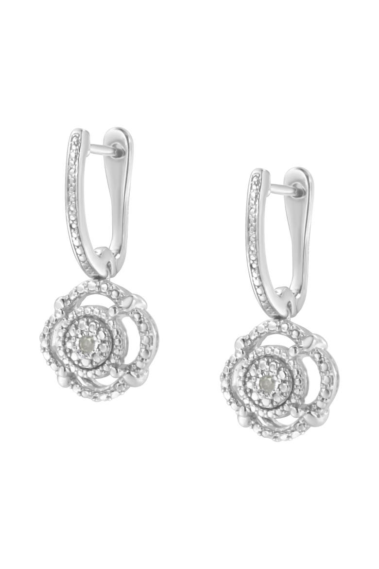 Silver Miracle- Diamond Accent Drop and Dangle Earrings, Alternate, color, White