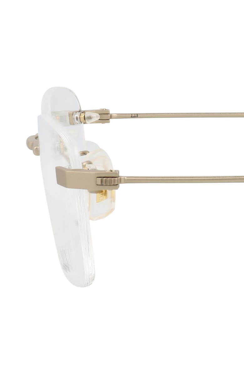 Dunhill 56mm Rectangular Optical Glasses, Alternate, color, Gold Transparent