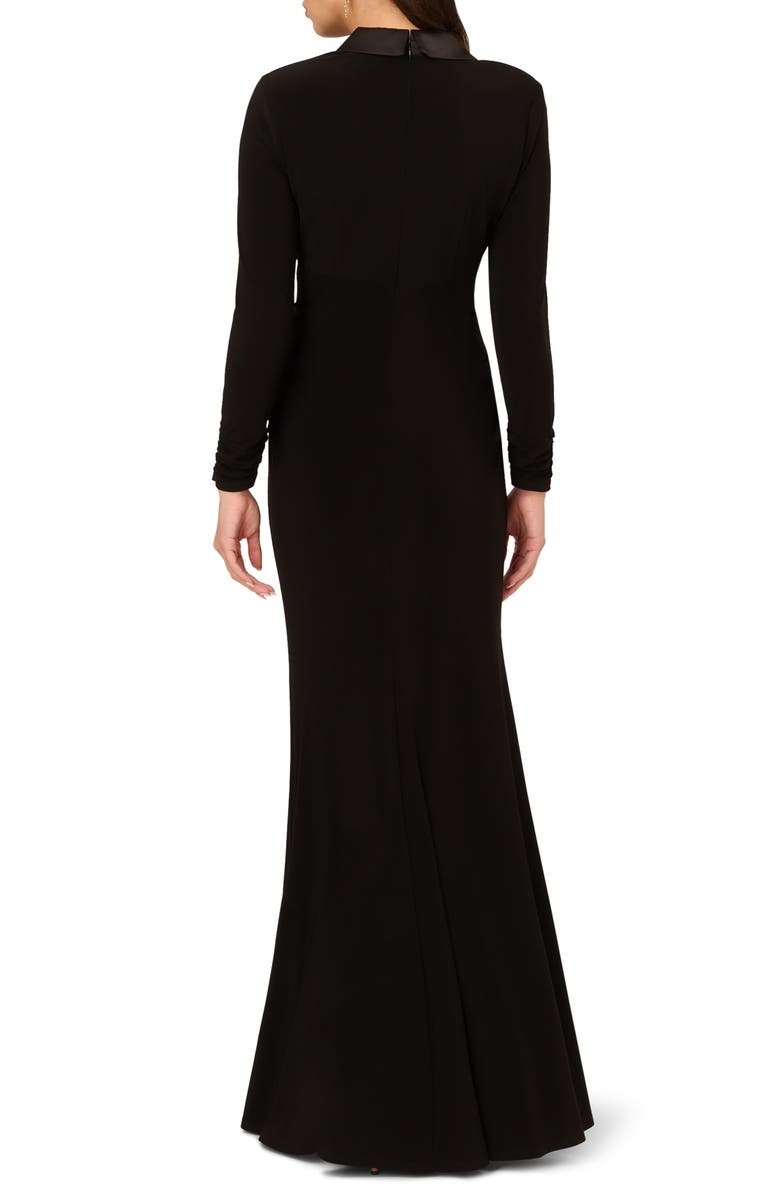 Long Sleeve Tuxedo Mermaid Gown