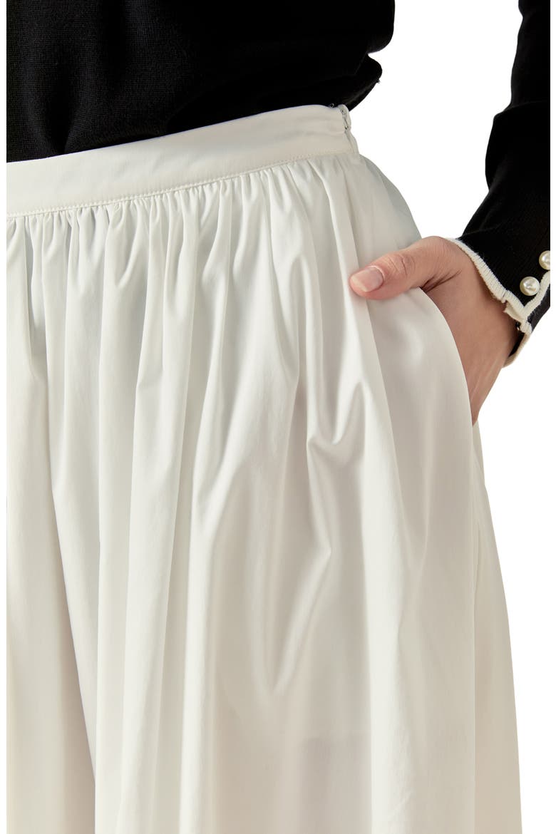 A-Line Cotton Blend Skirt, Alternate, color, WHITE