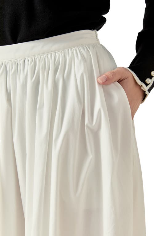 English Factory A-line Cotton Blend Skirt In White